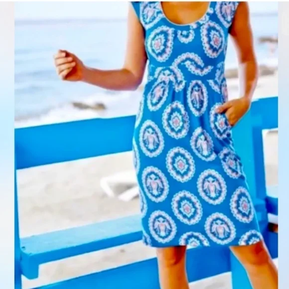 Boden Blue Jersey Dress - Women's Size 2 - Picture 3 of 9